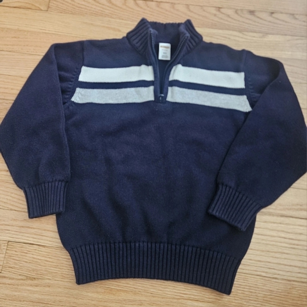 Gymboree 100% Cotton Navy Blue & White Stripe Pullover Kids Size M(7-8)